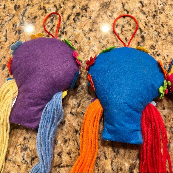 Sugar skull hanging decorations. Set of 4. Day of the Dead - Picture 8 of 10